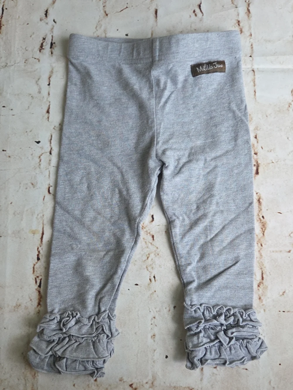 Matilda Jane Light Gray Ruffle Hem Girls Leggings